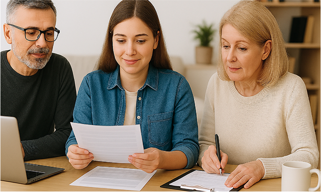 Parent and student discussing cosigning a student loan