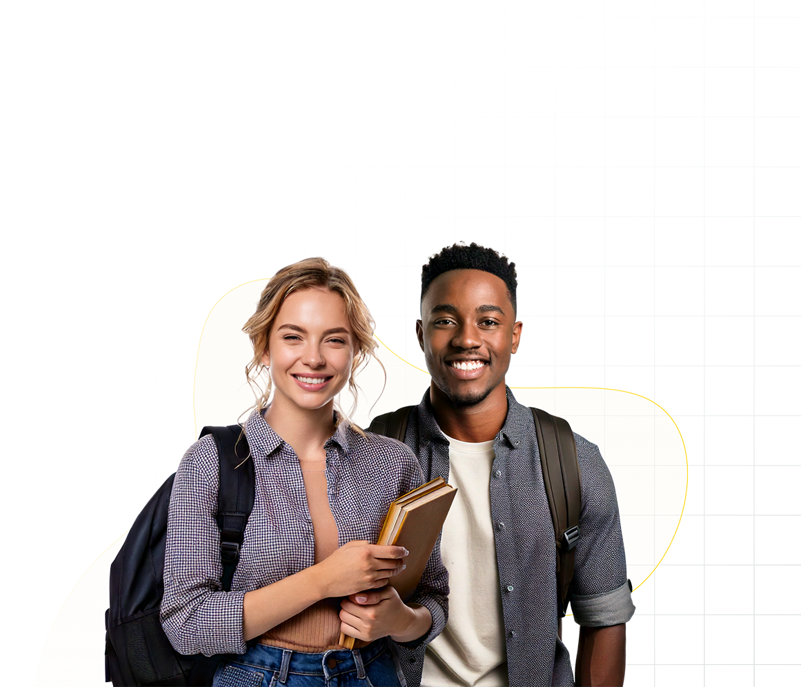 Student reviewing financial documents with a laptop on a desk